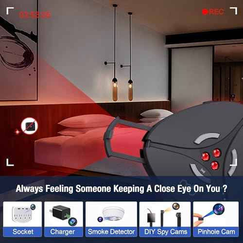 Hidden Camera Detector & GPS Tracker Detector ? Portable Bug Detector, Alarm & Flashlight, Travel Essentials & Personal Privacy And Security Keychain Set for Women, Gifts for Teen Girls - Self Defense
