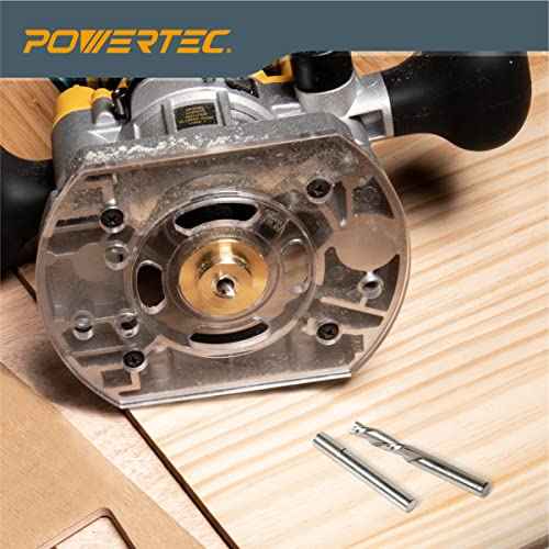 POWERTEC Solid Brass Inlay Kit. Router Bit with 1/4" Cutting Dia. & Shank. Fits Porter-Cable Style Router Base Plate. Works with Router Templates for Woodworking Tools & Router Accessories (71729)