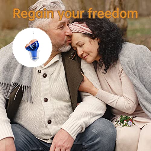 Hearing Aids, Hearing Amplifier, CIC Hearing Amplifiers for Seniors Battery Operated Hearing Aid Mini Sound Enhancer Listening Amplifiers to Assist Hearing(Red&Blue)