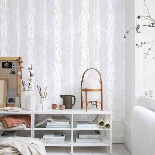 Yun-aeon White and Silver Wood Contact Paper 17.3"x80" Rustic Wooden Peel and Stick Wallpaper Removable Self-Adhesive Wallpaper Wood Grain Contact Paper for Countertops Cabinets
