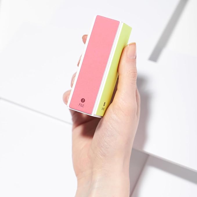Tweezerman Neon 4-in-1 File, Bluff, Smooth & Shine Block