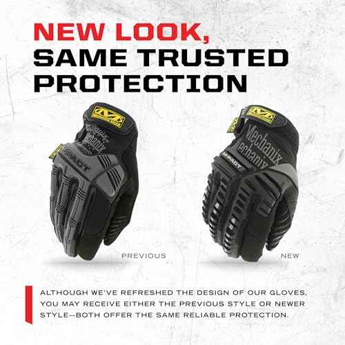 Mechanix Wear M-Pact Impact Resistant Work Gloves - Durable Safety Gloves for Men - Touchscreen Capable - Machine Washable - Breathable - Large - Black