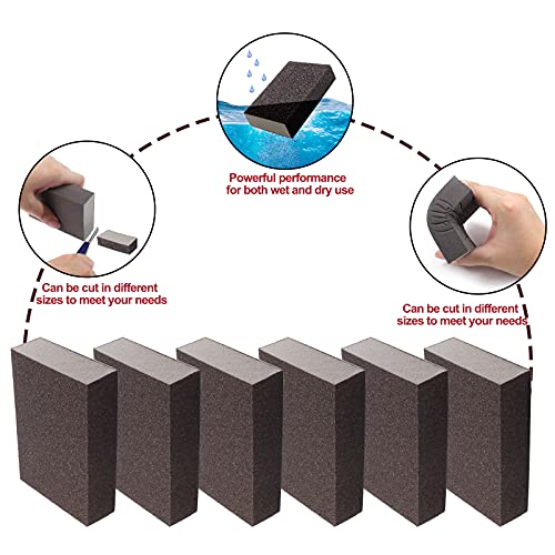 100 Grit Medium Sanding Block - 12Pcs, Wet Dry Sanding Sponge Foam Sandpaper Block Washable & Reusable Sandpaper Sponge for Drywall Wood Plastic Metal Furniture