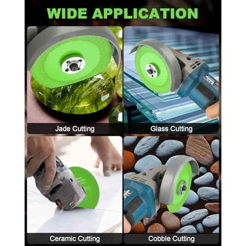 10 Pcs Glass Cutting Disc for Angle Grinder, 4" X 7/8" Tile Cutting Disc, Green Glass Cutters, Ultra-Thin Diamond Saw Blade Wheel for Tile Jade, Crystal, Wine Bottles