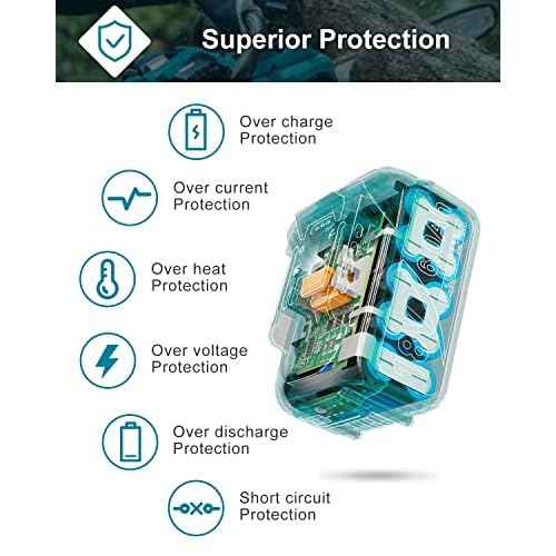 6000mAh 18V Battery Replacement for Makita 18V Battery and Charger DC18RC, Compatible with Makita LXT 18 Volt Batteries Lithium Ion BL1850 BL1840 BL1830 BL1820 BL1815 Cordless Power Tools (Blue)