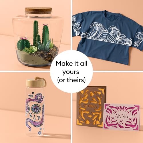 Cricut Explore® 5 Deluxe Bundle + $100 Digital Content, Taupe - Precise Cutting Machine - Works w/100+ Materials - Sleek Design - Includes Supplies for 100 Projects + Additional Bonus Digital Content