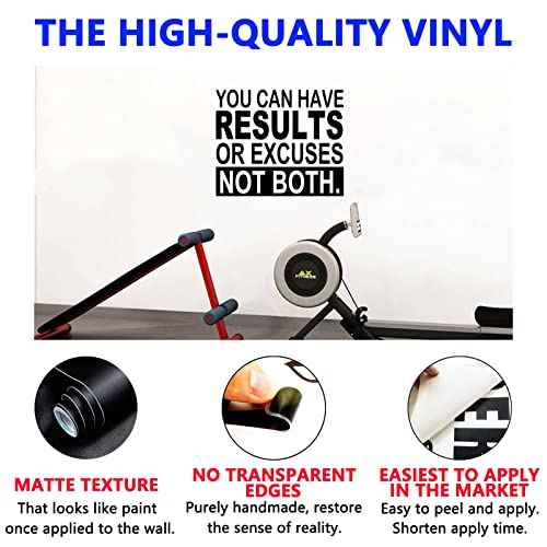 Wall Art Stickers, Teamwork Wall Decal, (Easy to Apply), Vinyl Wall Decor Art Quotes Inspirational Gym Garage Office Motivational Sports Workout Fitness Yoga Positive, You Can Have Results 18"X15"