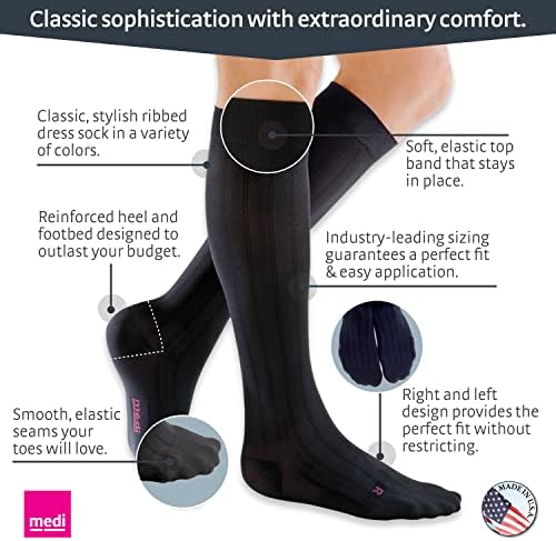 mediven for Men Classic, 15-20 mmHg – Closed Toe, Knee High Compression Stockings, Compression Dress Socks