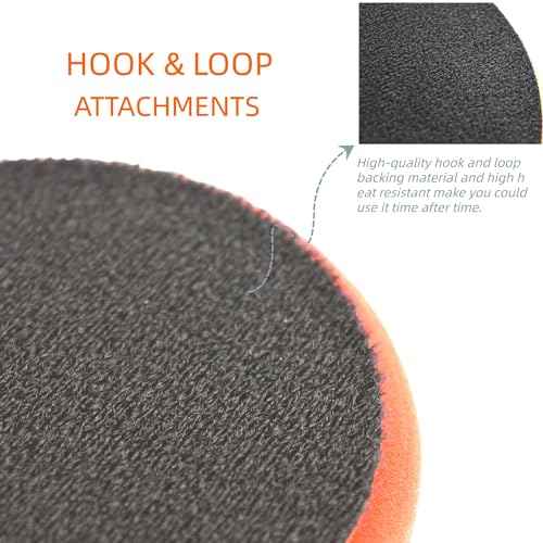 5Pcs 3Inch Buffing Sponge Pads Kit for Buffer Polisher, Cutting, & Car Polish Pads Premium Hook & Loop Buffing Polishing Pads Kit, 3inch Cutting Pads for Car Buffer Polisher Polishing