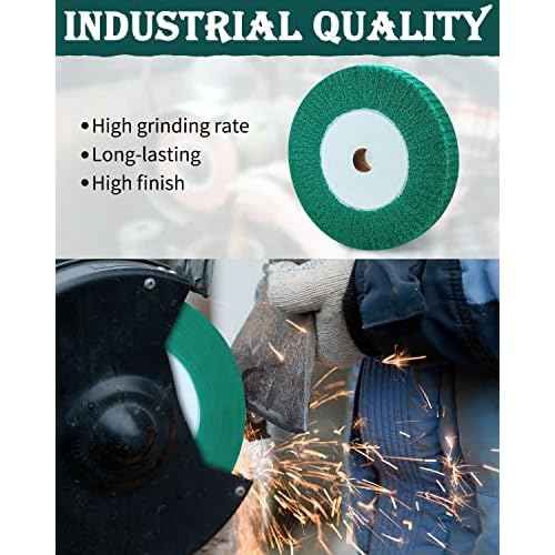 6 Inch Bench Grinder Polishing Wheel, 240/320 Grit Tight Weave Tough Polishing Burnishing Wheel, Great for Refurbishing Golf Clubs Metal Copper, 1" Thickness for 0.8" Arbor(4 Pack)