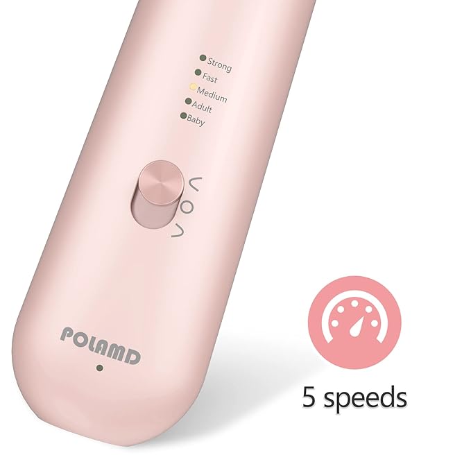 Professional Manicure Pedicure Kit, Electric Nail File Set, Cordless Electric Nail Drill Machine, 5 Speeds Hand Foot Care Tool for Nail Grind Trim Polish (Pink)
