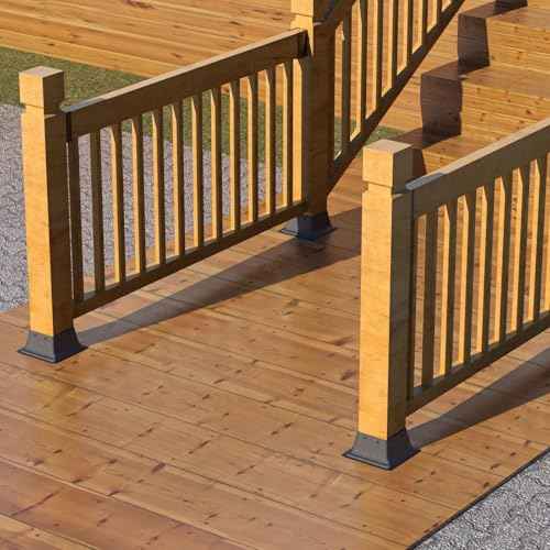 4x4 Post Base 10Pcs, Internal 3.6"x3.6" Heavy Duty Powder-Coated Steel Post Bracket Fit for Standard Wood Post Anchor, Decking Post Base for Deck Porch Handrail Railing Support
