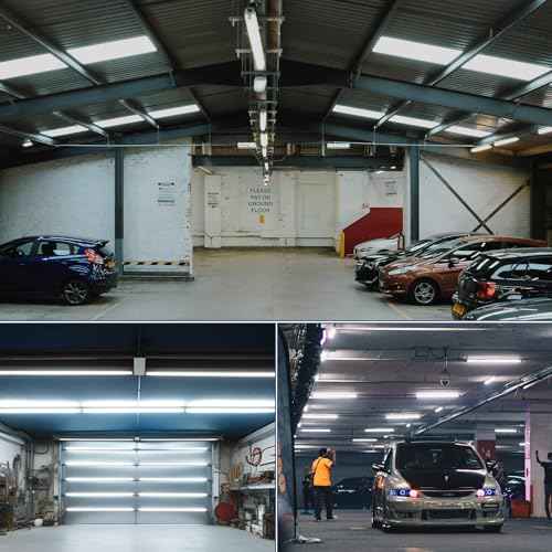 4Pack LED Shop Light 4FT,V Shape Integrated T8 LED Tube Light,6300LM,42W,5000K Super Bright White,High Output Linkable Shop Lights