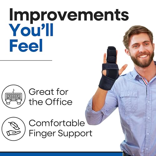 Trigger Finger Splint Finger Brace | Middle Finger Splint | Splint For Fractures, Broken Ring Finger, Arthritis, Tendonitis | Mallet Finger Splint Straightener Immobilizer | (LEFT SMALL-MEDIUM)