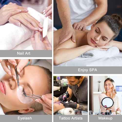 Upgraded Nail Tech Lamp for Desk, 34 in Foldable Large Nail Light with Phone Holder, 3 Modes 3000K-6000K LED Manicure Lamp, Half Moon Light for Lash Eyelash Extension, Tattoo, Eyebrows