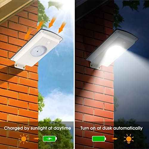 Solar Street Lights Outdoor, Cool White/Warm White Solar Street Light Dusk to Dawn/Motion Sensor, 1300LM IP65 Waterproof with Remote, Dimmable Area Security Light for Yard Path Driveway
