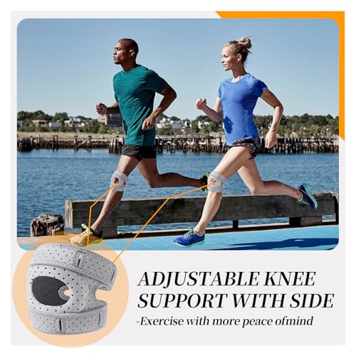 Wellknee Knee Brace | Wellne Knee Brace for Women Men | Pain Relief Adjustable Patellar Tendon Support Sleeves Brace Knee Joint Strap for Hiking Joint Support Brace for Men and Women, Athletic Support for Running, Walking, Exercise Recovers(Grey)