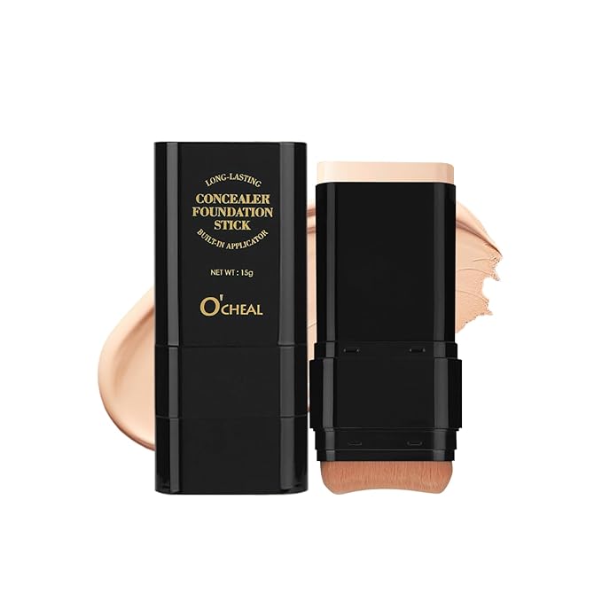 O'CHEAL Face Foundation Contour Stick Long-wear Lightweight Brighten Stick Blemish Contouring Face Concealer Beauty Makeup 01#IVORY