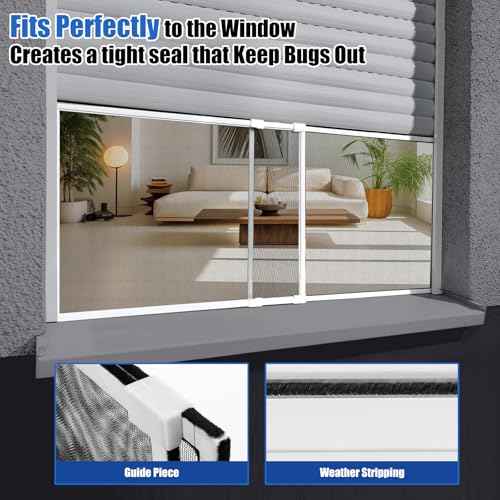 4 Pack Expandable Window Screen, 2 Way Sliding Adjustable Window Screen, Horizontal (10" H x 16" - 30" W), Horizontal and Vertical Adjustable, Durable Replacement Screen for Window, Window Screen Mesh