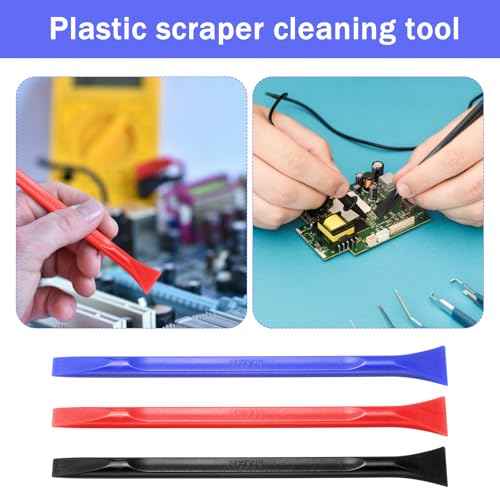 18Pcs Plastic Scrapers, Non-scratch Carbon Fiber Plastic Scraper Tools Multi-purpose Cleaning Scraper Tool Pen-Shaped Label Remover Scrapers Tools for Cleaning Small and Narrow Spaces Label Sti