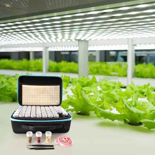 Seed Storage Organizer, Seed Storage Container with 120 Slot, Sturdy Seed Organizer Storage Box with Zipper Bag Label Stickers, 120 Plastic Bottles, Funnel, 2 Tweezers, for Flower Plants Garden
