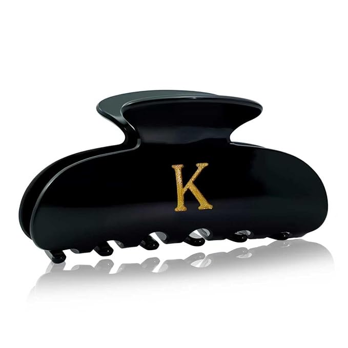 Initial Cute Hair Clips - Black Letter Elegant Hair Claw Clips, Fashion Glitter Claw Clips Durable Hair Clips, Wedding Gift, Bridesmaid Gifts, Birthday Gifts, Christmas Gift, Letter K