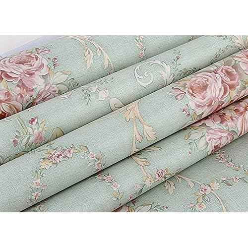 Teemall Vintage Blooming Flower Wallpaper Peel & Stick Backsplash Mural for Livingroom Bedroom Kitchen 17.7''x98''