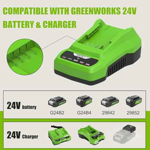 Powilling 24V CAF806 Battery Charger Replacement for Greenworks 24V Battery, Compatible with Greenworks 24 Volt Battery BAG708 BAG709 and Bissell CleanView XR Pet Stick Vacuum Cleaner