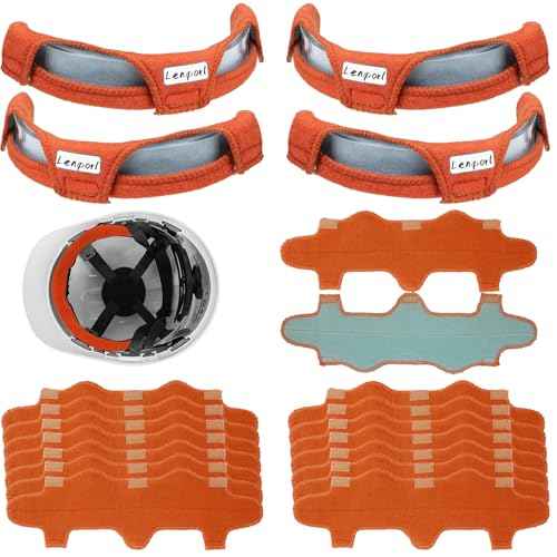 20 Pcs Reusable Sweat Bands for Hard Hats, Washable Cotton Hard Hat Liner and Comfort Pad