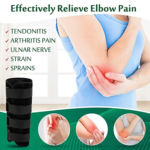 Elbow Splint Tendonitis Elbow Brace Ulnar Nerve Cubital Tunnel Brace for Sleeping Elbow Immobilizer Arm Splint Support for Pain Relief Arthritis Elbow Sleeve Tennis Brace for Men Women (Medium)