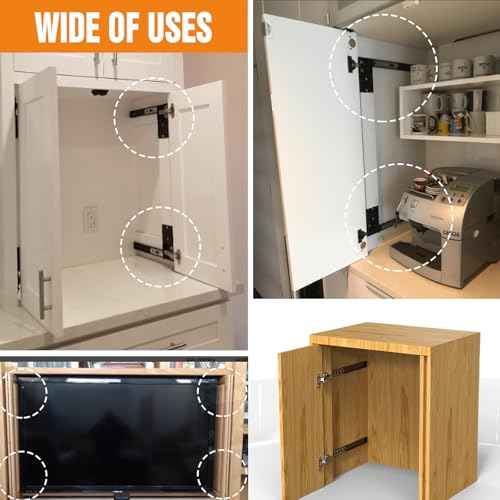 Pisman Pocket Door Slides 12 inch 4 PCS and Pocket Door Hardware for Inset and Cabinet Door, Disappearing and Hidden The Slides and The Hinges.