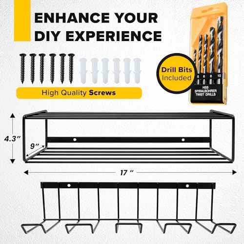 Power Tool Organizer 12" x 6" x 6" - Tool Storage Organizer and Garage Tool Storage - Use as Tool Storage for Garage Organization - Drill and Power Tool Holder - Bits Included