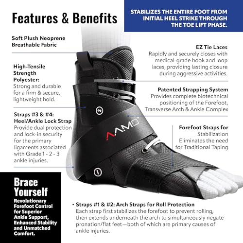 AAMO Sport Lace Up Ankle Brace for Women and Men, Ankle Support, Foot Brace, For Sprained or Injured Ankle and More, Ankle Brace for Sports, Size XL