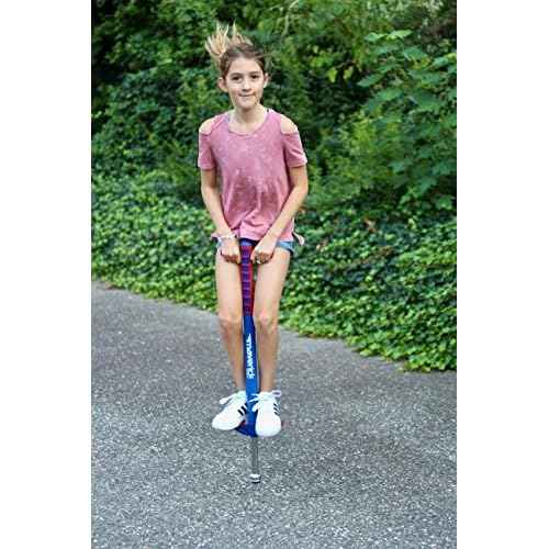 Flybar Maverick Foam Pogo Stick for Kids Age 5 and Up, 40 to 80 Pounds, Pogo Stick for Boys and Girls (Red/Blue)
