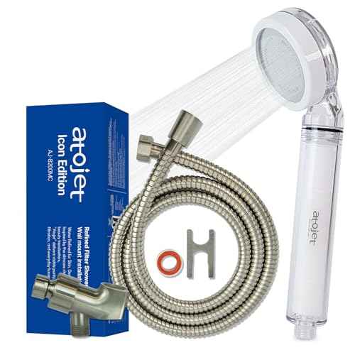 Filter Showerhead Inspired By Korea's Beauty Culture | Carbon Composite Filter | Single Set (Hose, Mount, Teflon Tape, Wrench) (AJ8200MC-SET-SNG)