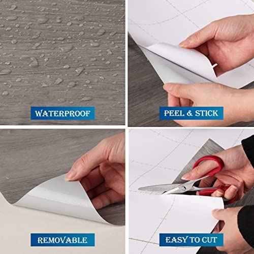 FunStick 36"x200" Grey Natural Wood Contact Paper for Cabinets Peel and Stick Grey Wood Wallpaper Self Adhesive Wood Grain Contact Paper for Countertop Paper Desk Walls Waterproof Wall Paper Roll