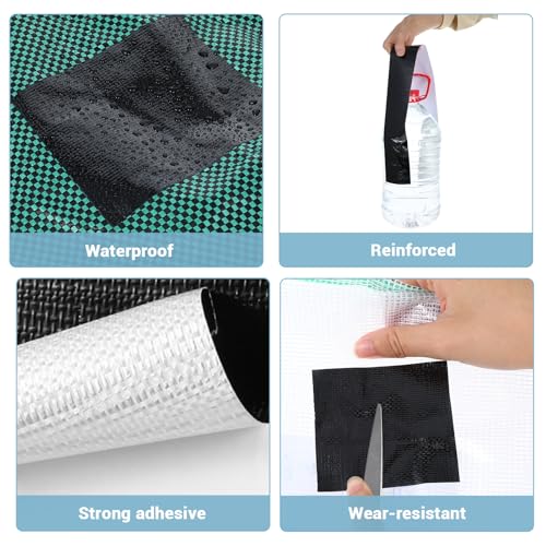 Duct Tape Heavy Duty Single Sided Strong Adhesive High Strength Waterproof Tape for Indoor and Outdoor Repairing Sealing Bonding Easy Use for RV Roof Underbelly Tarp Tent Cover Repair Black 25FT x 3"