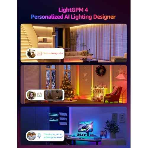 Lepro S1 AI LED Strip Lights for Bedroom - 65.6ft Smart RGB Light Strips with IC and Rainbow Chasing Effects, Color Segment DIY, Personalized Al Lighting Designer, No Remote, 2.4G Wi-Fi & Bluetooth