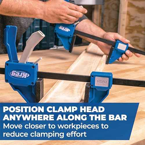 Kreg VersaGrip Clamp - Quick-Grip Bar Clamp for Woodworking - Features GripMaxx Technology - Removable Head for Use as Spreader - 6", 2-Pack