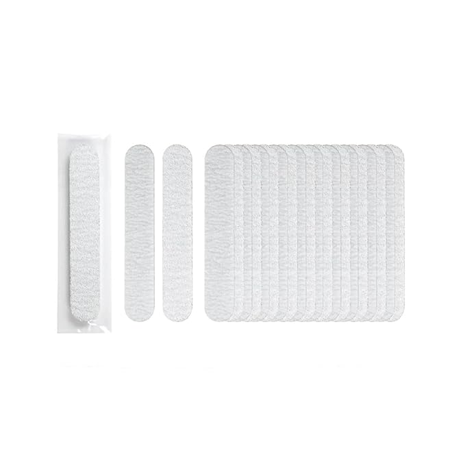 ForPro Professional Collection Mini Foam Board, Zebra, 100/180 Grit, Double-Sided Manicure Nail File, Individually-Wrapped, 3.5” L x .5” W, 50-Count