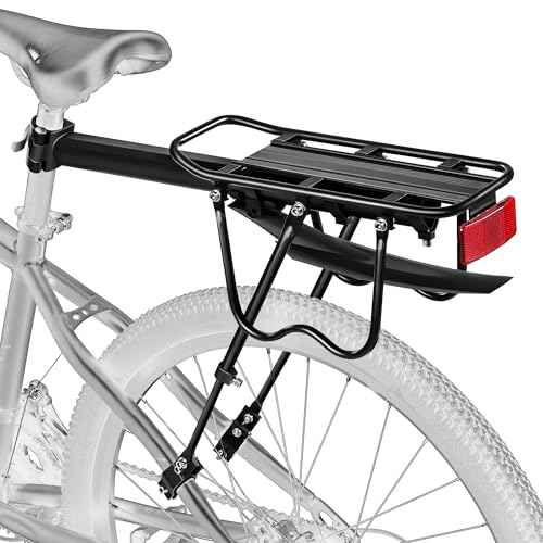 Rear Bike Rack,Bike Cargo Rack w/Fender & Large Size Reflective,Quick Release Mountain Road Bicycle Rear Racks,Universal Bike Luggage Rack,Large Capacity Bike Pannier Rack,YONTUO