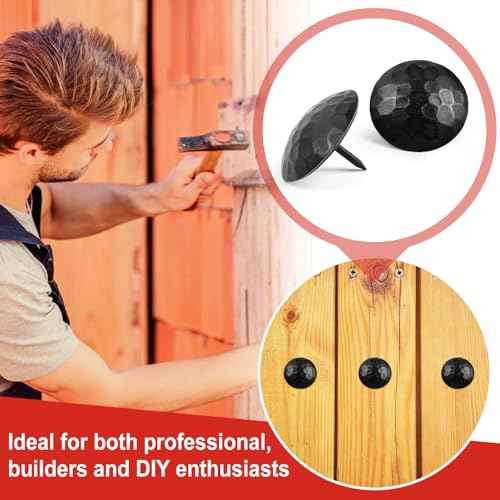 50 Pcs Large Iron Clavos Decorative Nails Iron Antique Clavos Fasteners Ornamental Rustic Accent for Wood Doors, Shutters, Faux Wood Beams, Gates and Furniture (1.5 Inch,Black)