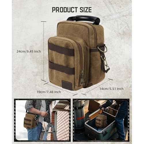 ARCFOX Edc Pocket Organizer with Shoulder Strap, Utility Edc, Electrician Tool Pouch for Fluke 117/116/115/114 Digital Multimeter, Molle Pouch with Zipper Pockets(Bag Only)
