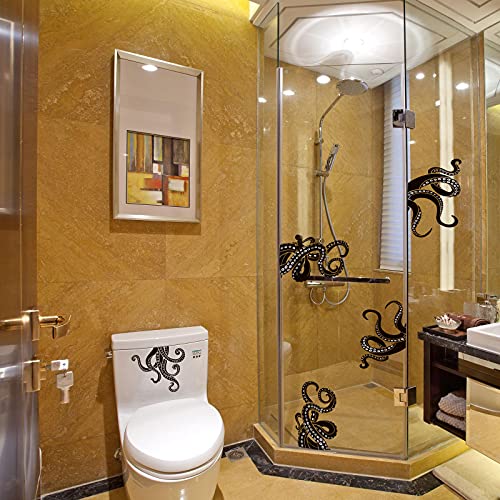 OOTSR 8PCS Octopus Tentacles Wall Sticker, Vinyl Art Decal, Kraken Toilet Decor, Bathroom Art for Toilet Seat