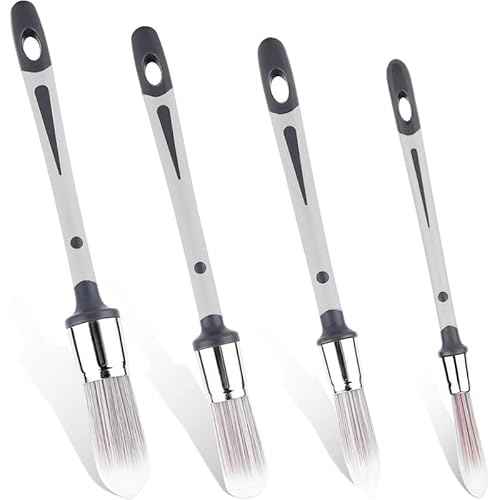 4-Pack Paint Brushes for Walls Painting - 0.4", 0.5", 0.6", 0.9", Trim Paint Brushes& Paint Edger Tool for Walls - Ideal for Baseboards, Furniture, Corners & Touch-Ups