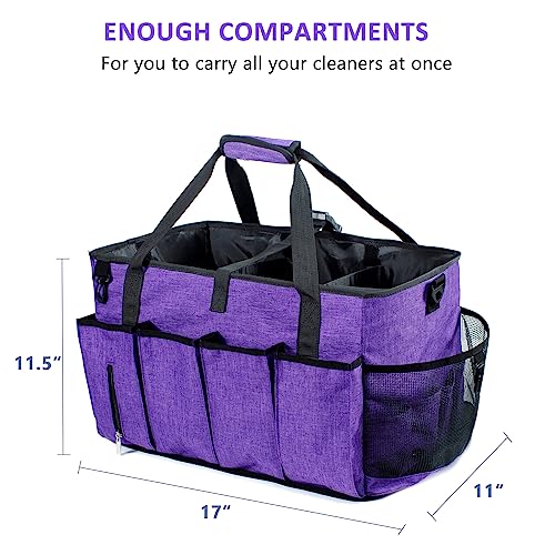 XL Professional Cleaning Caddy for Cleaning Suppliers, 17" Wearable Cleaing Bag for Housekeepers, Cleaning Organizer, Detailing Bag