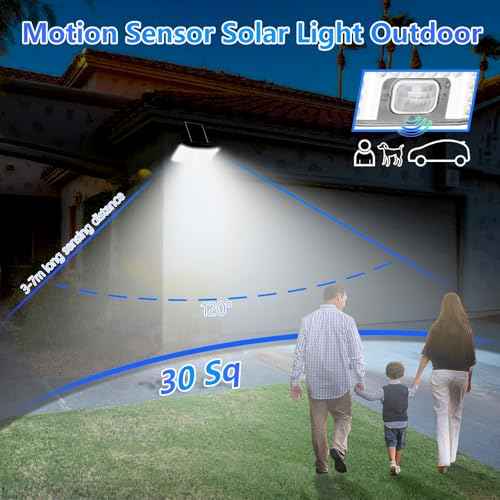 TOBUSA 4-Pack Solar Flood Lights Outdoor Motion Sensor, 4000LM LED Solar Light with Remote, 3 Modes, Waterproof Dusk to Dawn Solar Powered Security Lights, 16.4FT Cable Split Wall Lighting for Yard