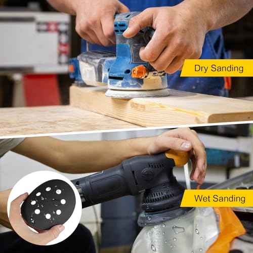 80Pcs 5 Inch Wet Dry Sanding Discs Hook & Loop,Waterproof Sandpaper Silicon Carbide 240 to 3000Grit for Random Orbital Sander, Sanding Disc for Automotive Wood Metal Polishing & Sanding