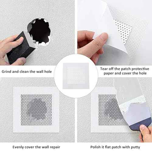 6PCS 4¡± Drywall Repair Kit, Aluminum Wall Patch with Galvanized Plate, Self Adhesive Fiberglass Dry Wall Hole Patches for Drywall Ceiling Sheetrock