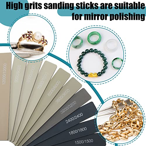 Honoson 40 Pcs Polishing Sticks Sanding Sticks for Plastic Models Metal Accessories Wood Buffing Tools Sandpaper Sanding Polishing Beginner Mini Finger Sander(Rectangle Style)